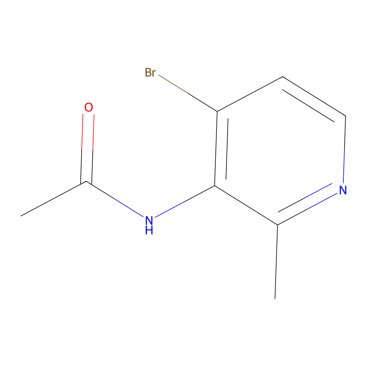 N-(4-Bromo-2-methylpyridin-3-yl)acetamide molecular structure, CAS 1350648-86-0