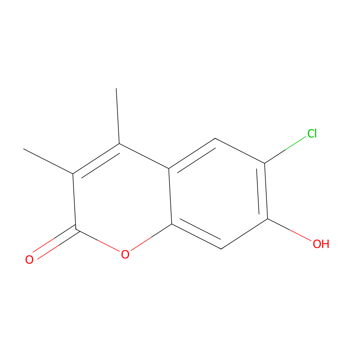 6-chloro-7-hydroxy-3,4-dimethyl-2H-chromen-2-one molecular structure, CAS 135065-47-3