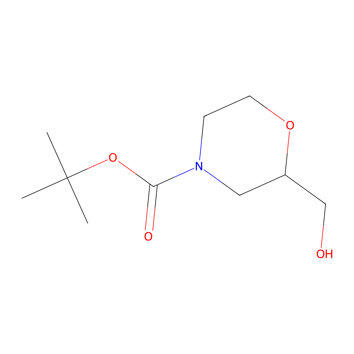 tert-Butyl 2-(hydroxymethyl)morpholine-4-carboxylate molecular structure, CAS 135065-69-9