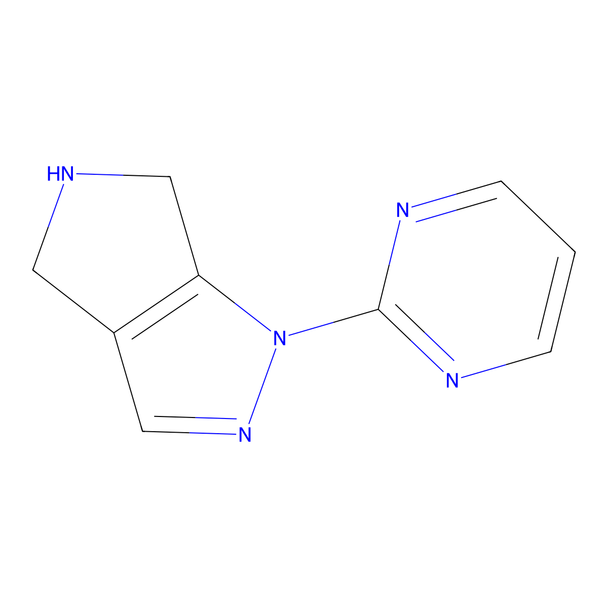 2-{1H,4H,5H,6H-pyrrolo[3,4-c]pyrazol-1-yl}pyrimidine molecular structure, CAS 1350652-38-8
