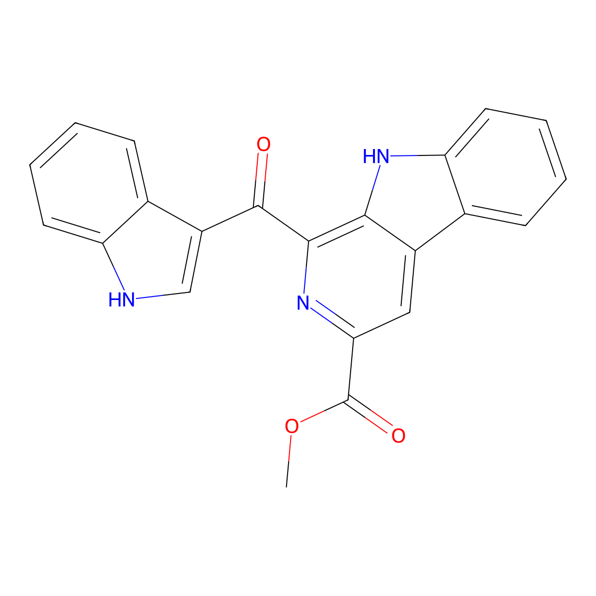 methyl 1-(1H-indole-3-carbonyl)-9H-pyrido[3,4-b]indole-3-carboxylate molecular structure, CAS 1350653-04-1