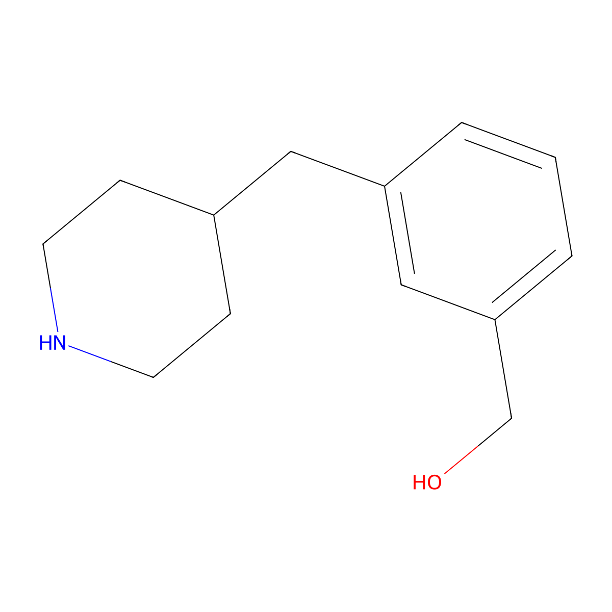 3-(4-Piperidinylmethyl)-benzenemethanol molecular structure, CAS 1350659-76-5