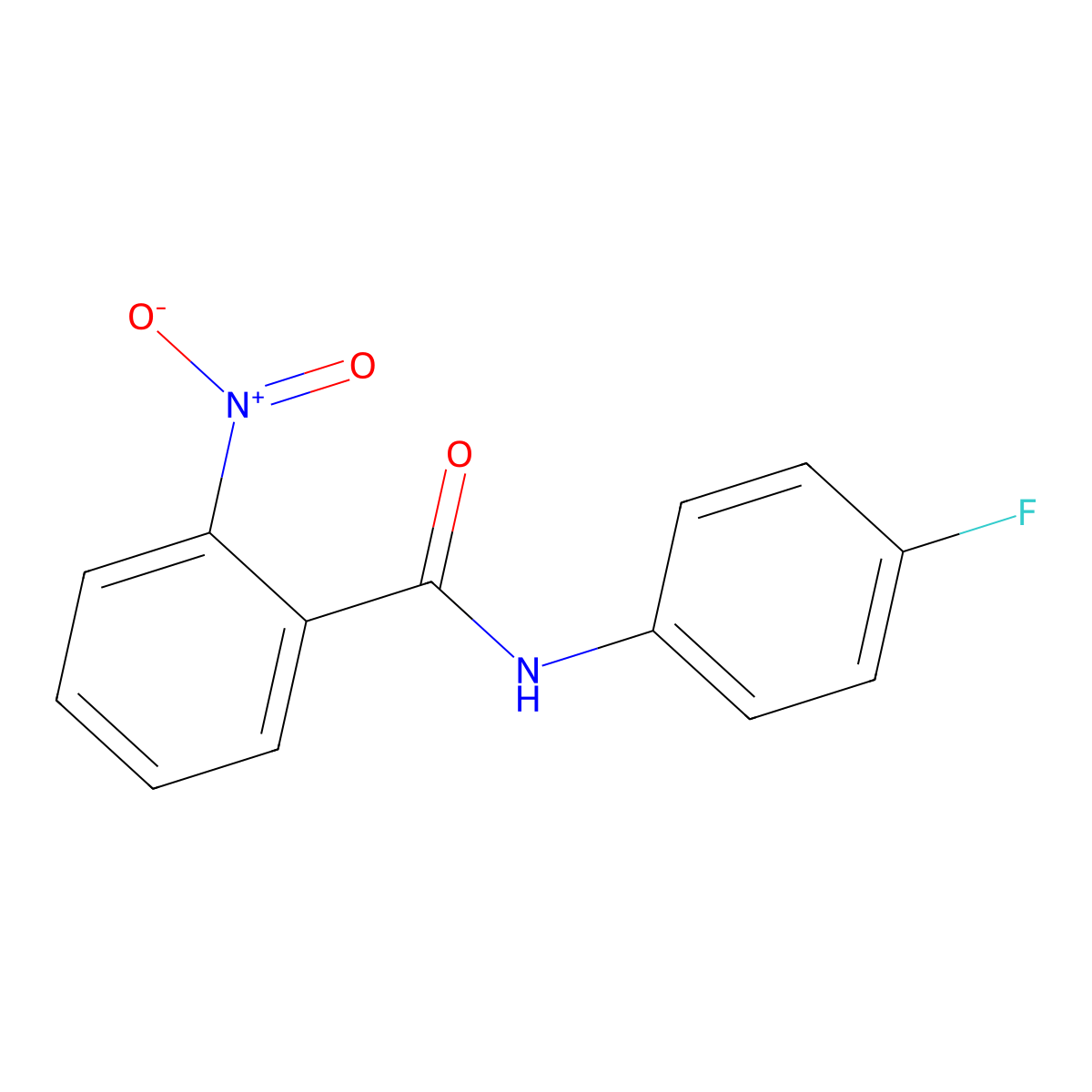 N-(4-fluorophenyl)-2-nitrobenzamide molecular structure, CAS 135066-26-1