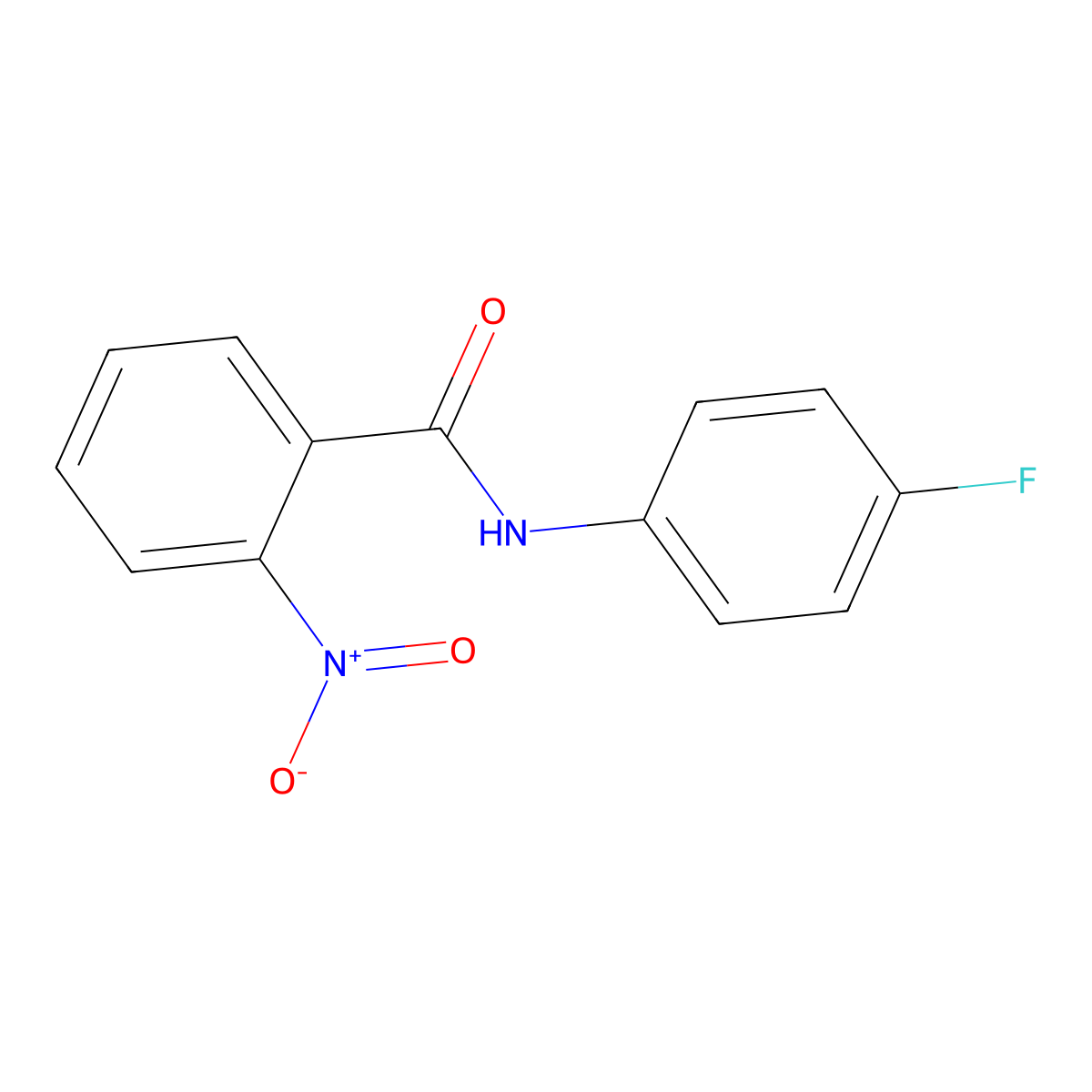 N-(4-fluorophenyl)-2-nitrobenzamide molecular structure, CAS 135066-26-1