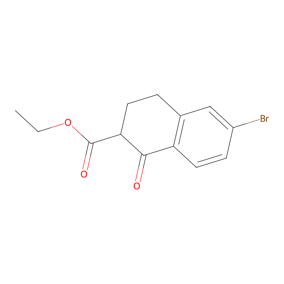 Ethyl 6-bromo-1-oxo-1,2,3,4-tetrahydronaphthalene-2-carboxylate molecular structure, CAS 1350663-01-2