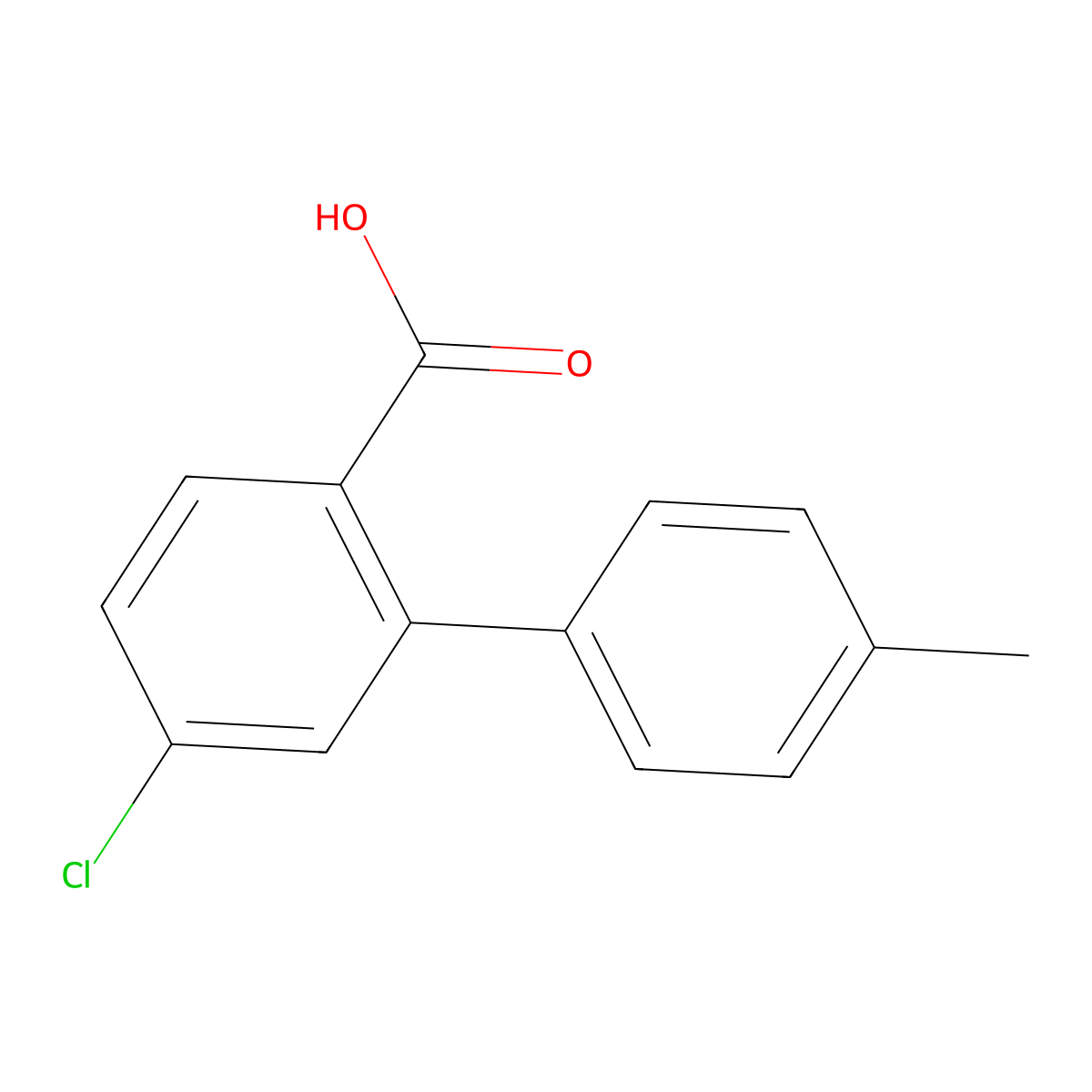 4-Chloro-2-(4-methylphenyl)benzoic acid molecular structure, CAS 135070-65-4