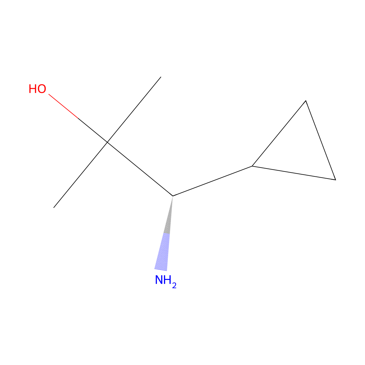(S)-1-amino-1-cyclopropyl-2-methyl-propan-2-ol molecular structure, CAS 1350712-34-3