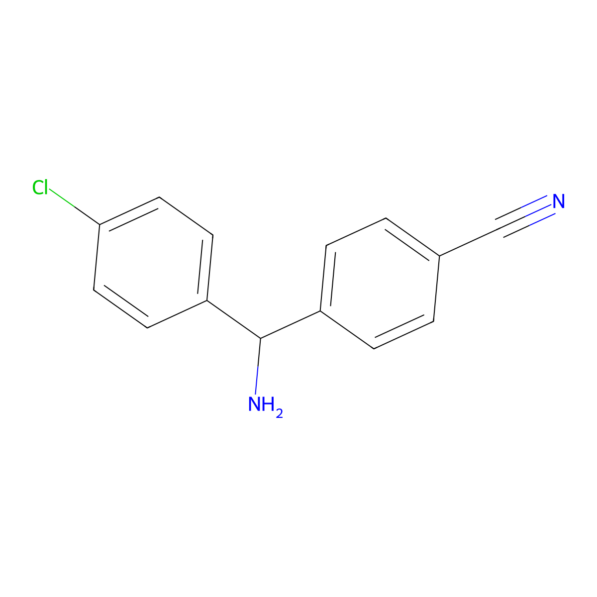 4-[Amino(4-chlorophenyl)methyl]benzonitrile molecular structure, CAS 1350712-37-6