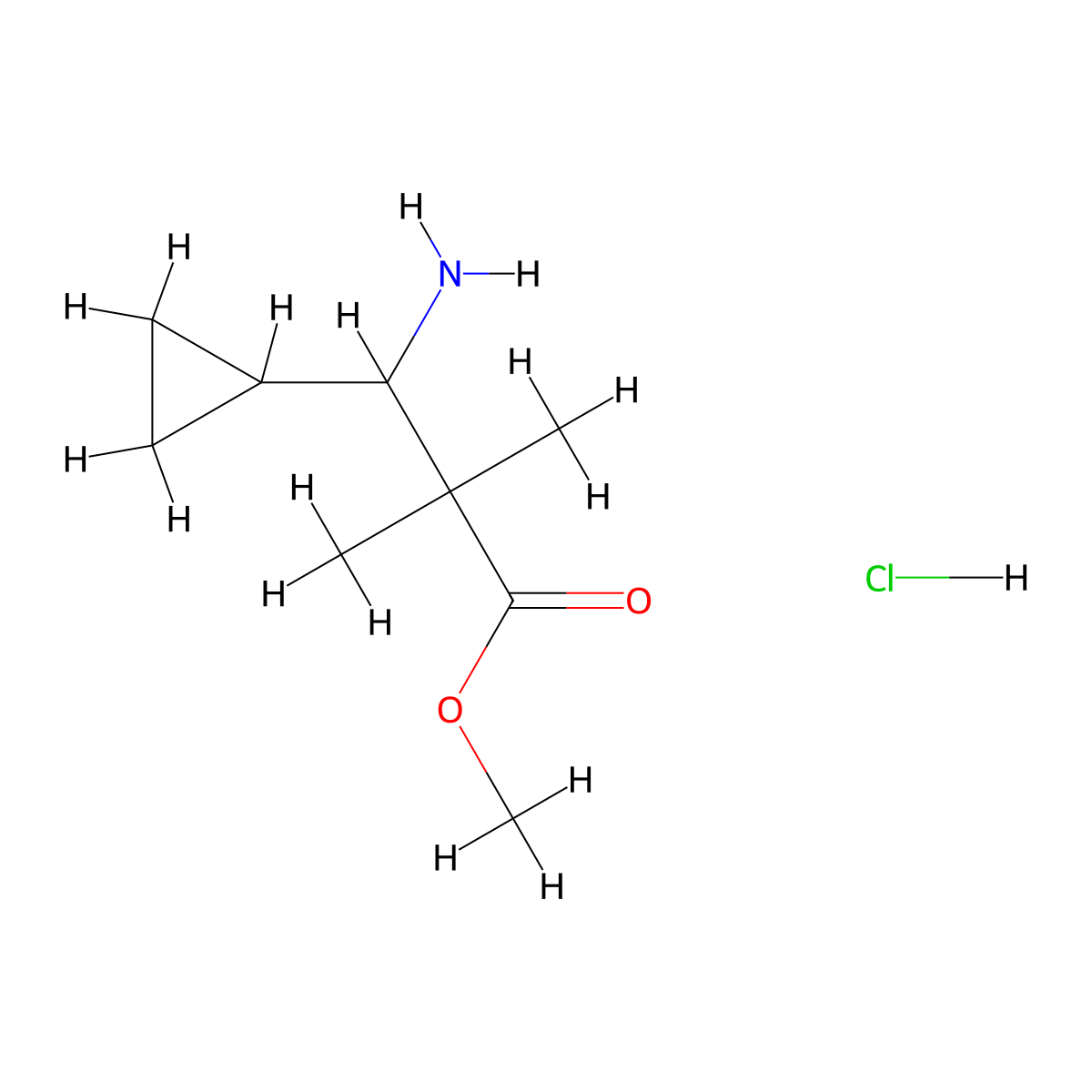 3-Amino-3-cyclopropyl-2,2-dimethyl-propionic acid methyl ester hydrochloride molecular structure, CAS 1350712-44-5