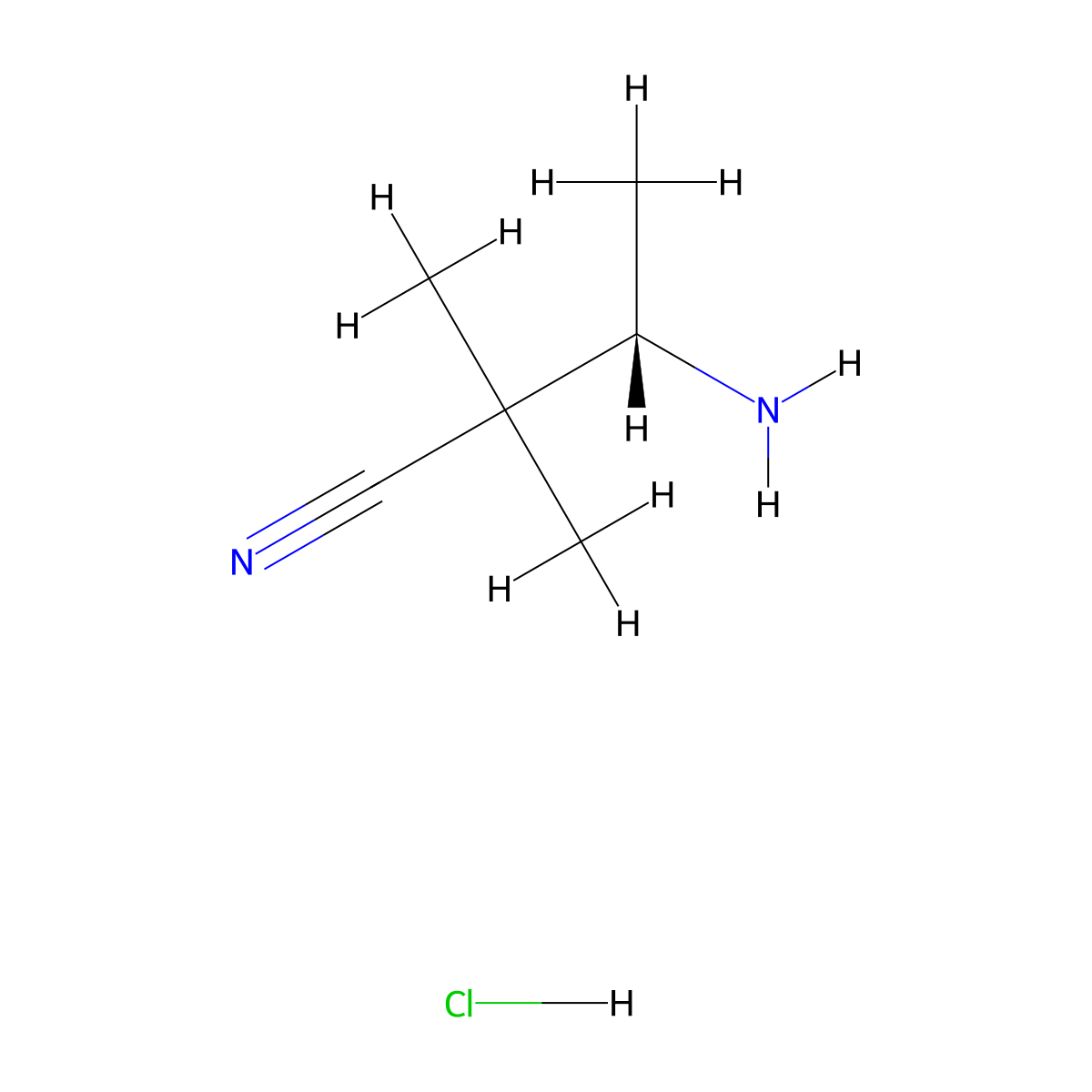 (3S)-3-amino-2,2-dimethylbutanenitrile hydrochloride molecular structure, CAS 1350712-71-8