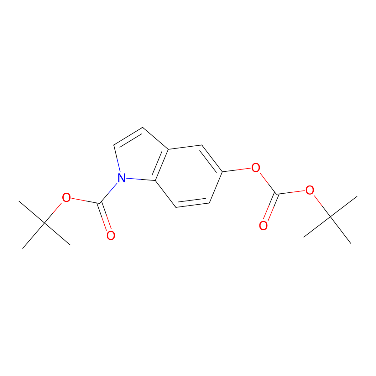 Tert-butyl 5-(tert-butoxycarbonyloxy)-1H-indole-1-carboxylate molecular structure, CAS 1350713-02-8