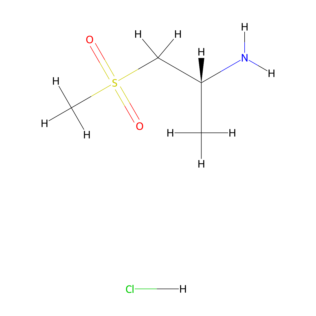 (2R)-1-methanesulfonylpropan-2-amine hydrochloride molecular structure, CAS 1350713-62-0