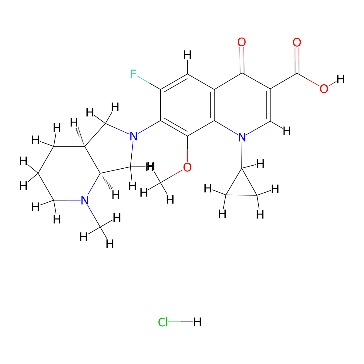 N-Methyl Moxifloxacin Hydrochloride molecular structure, CAS 1350716-67-4