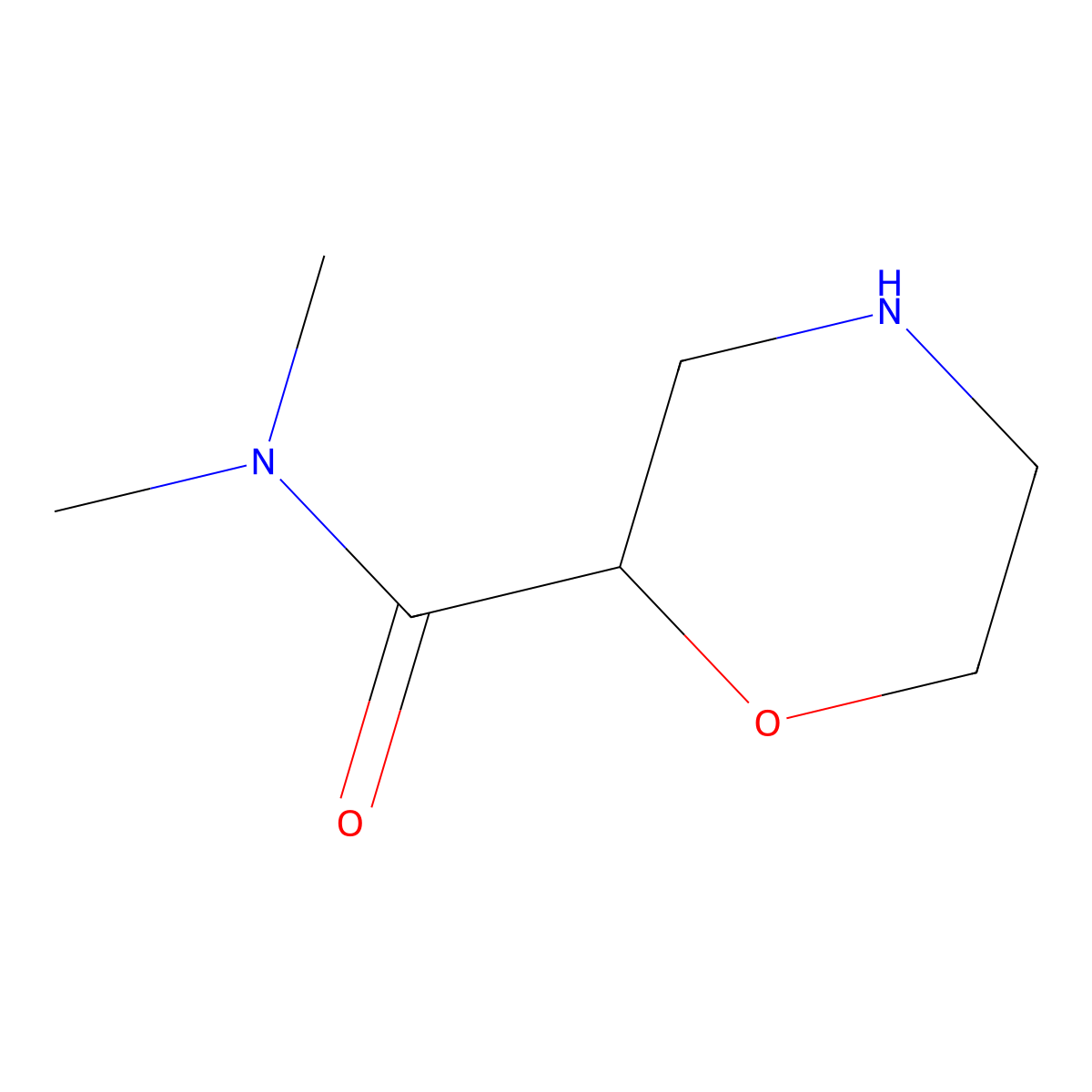 N,N-dimethylmorpholine-2-carboxamide molecular structure, CAS 135072-23-0