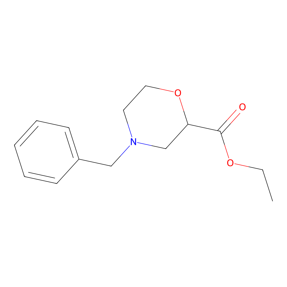 Ethyl 4-benzylmorpholine-2-carboxylate molecular structure, CAS 135072-32-1