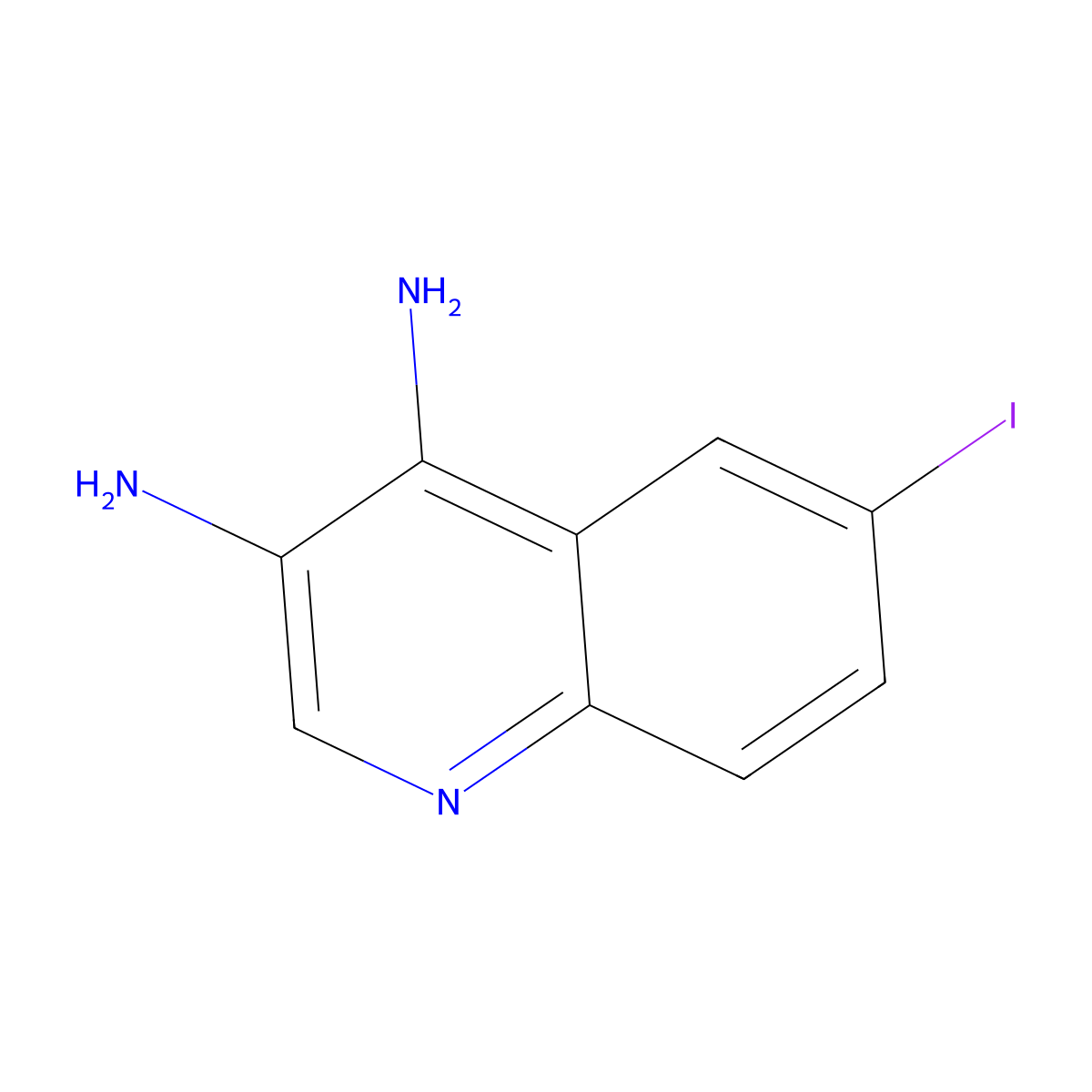 6-Iodoquinoline-3,4-diamine molecular structure, CAS 1350733-62-8