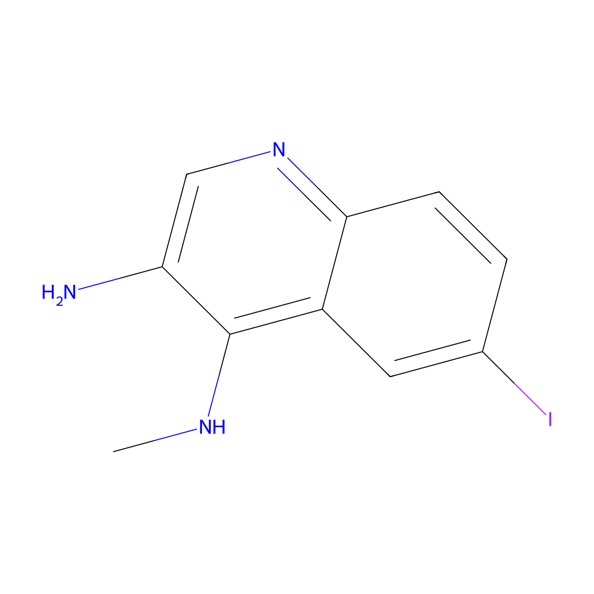 6-Iodo-N4-methylquinoline-3,4-diamine molecular structure, CAS 1350733-86-6