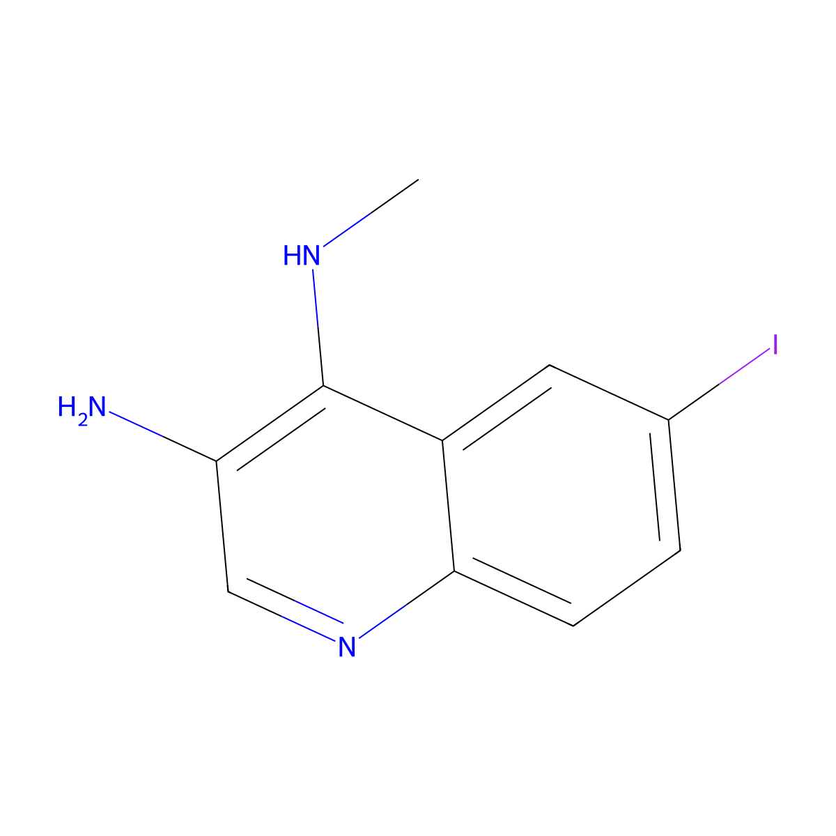 6-Iodo-N4-methylquinoline-3,4-diamine molecular structure, CAS 1350733-86-6