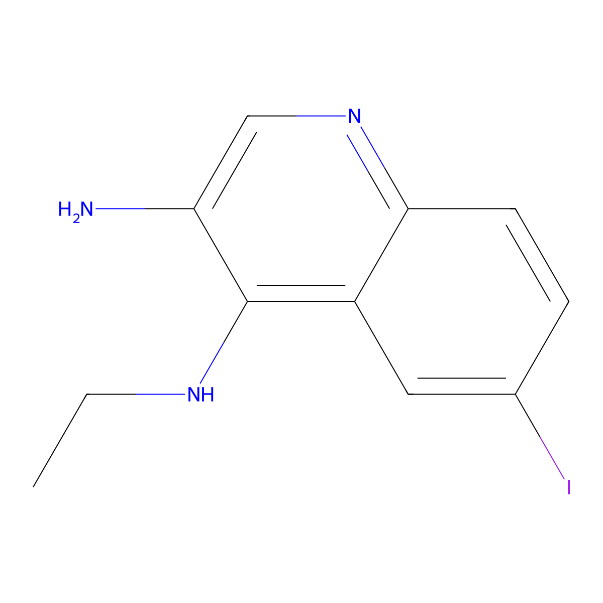 N4-Ethyl-6-iodoquinoline-3,4-diamine molecular structure, CAS 1350733-87-7