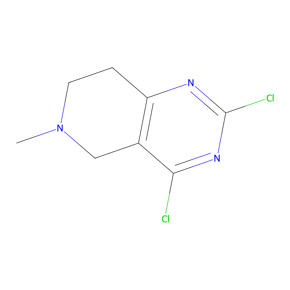 2,4-Dichloro-6-methyl-5,6,7,8-tetrahydropyrido[4,3-d]pyrimidine molecular structure, CAS 1350738-72-5