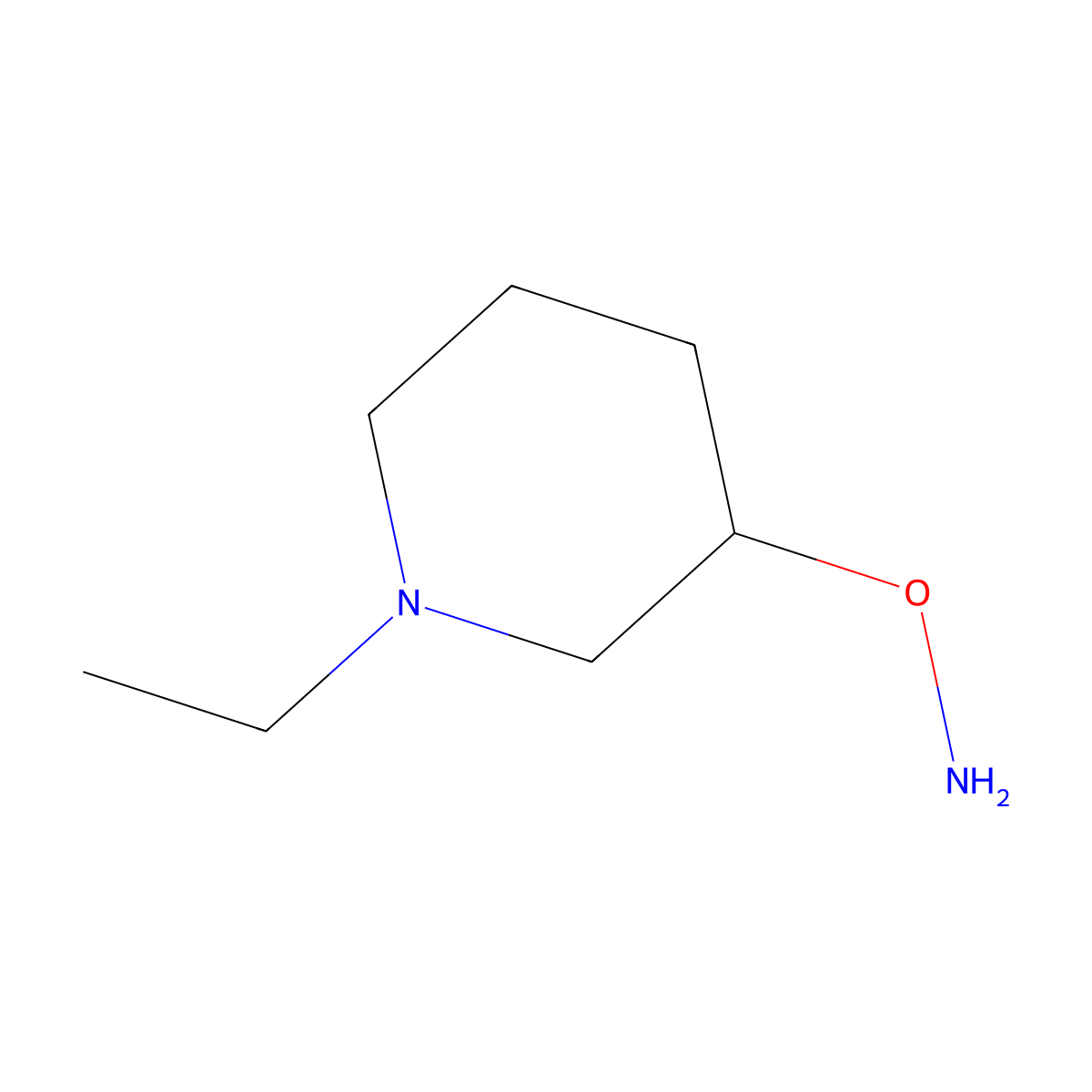 O-(1-ethylpiperidin-3-yl)hydroxylamine molecular structure, CAS 1350738-80-5