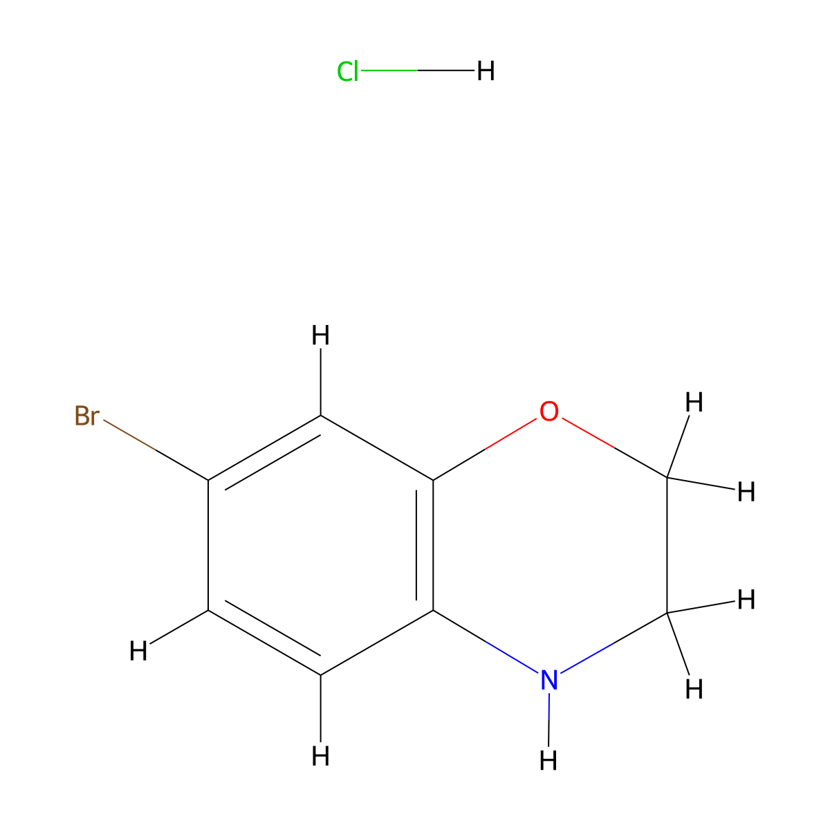 7-Bromo-3,4-dihydro-2H-benzo[b][1,4]oxazine hydrochloride molecular structure, CAS 1350738-87-2