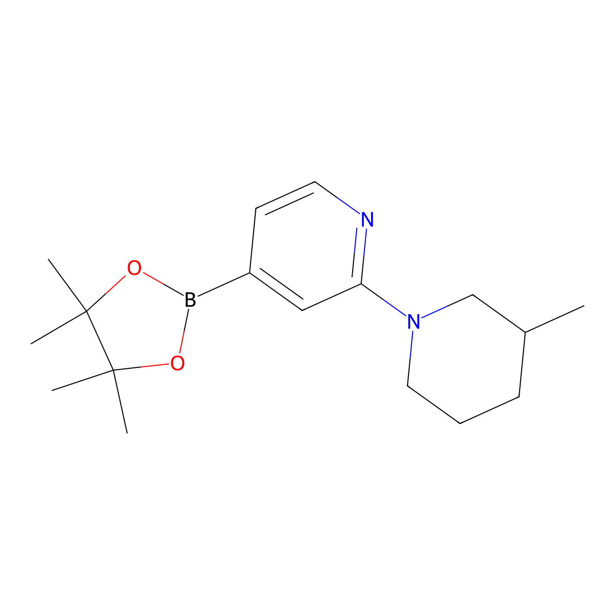 2-(3-Methylpiperidin-1-yl)-4-(4,4,5,5-tetramethyl-1,3,2-dioxaborolan-2-yl)pyridine molecular structure, CAS 1350748-07-0