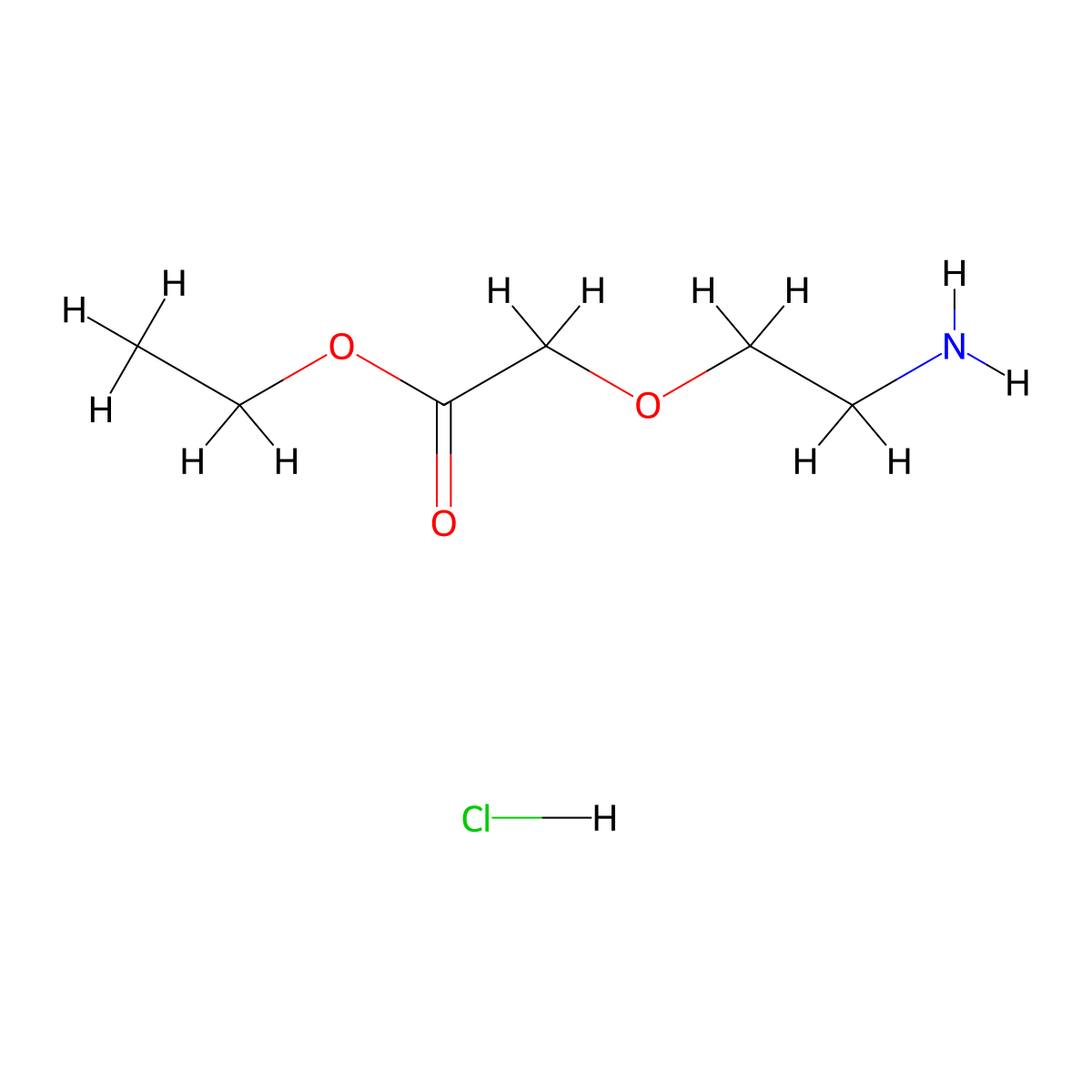 Ethyl 2-(2-aminoethoxy)acetate hydrochloride molecular structure, CAS 1350754-14-1