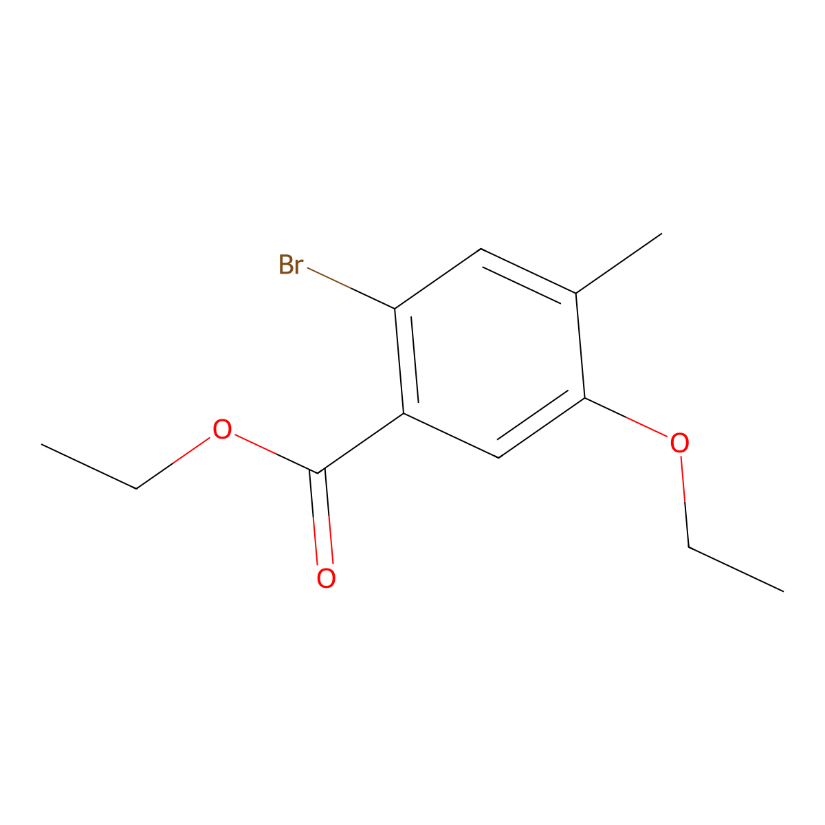Ethyl 2-bromo-5-ethoxy-4-methylbenzoate molecular structure, CAS 1350759-94-2