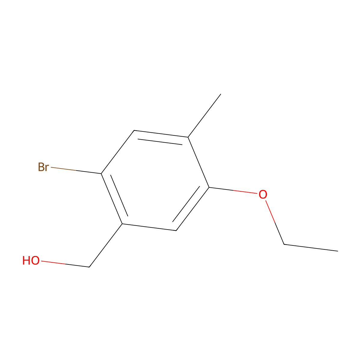 (2-Bromo-5-ethoxy-4-methylphenyl)methanol molecular structure, CAS 1350759-96-4