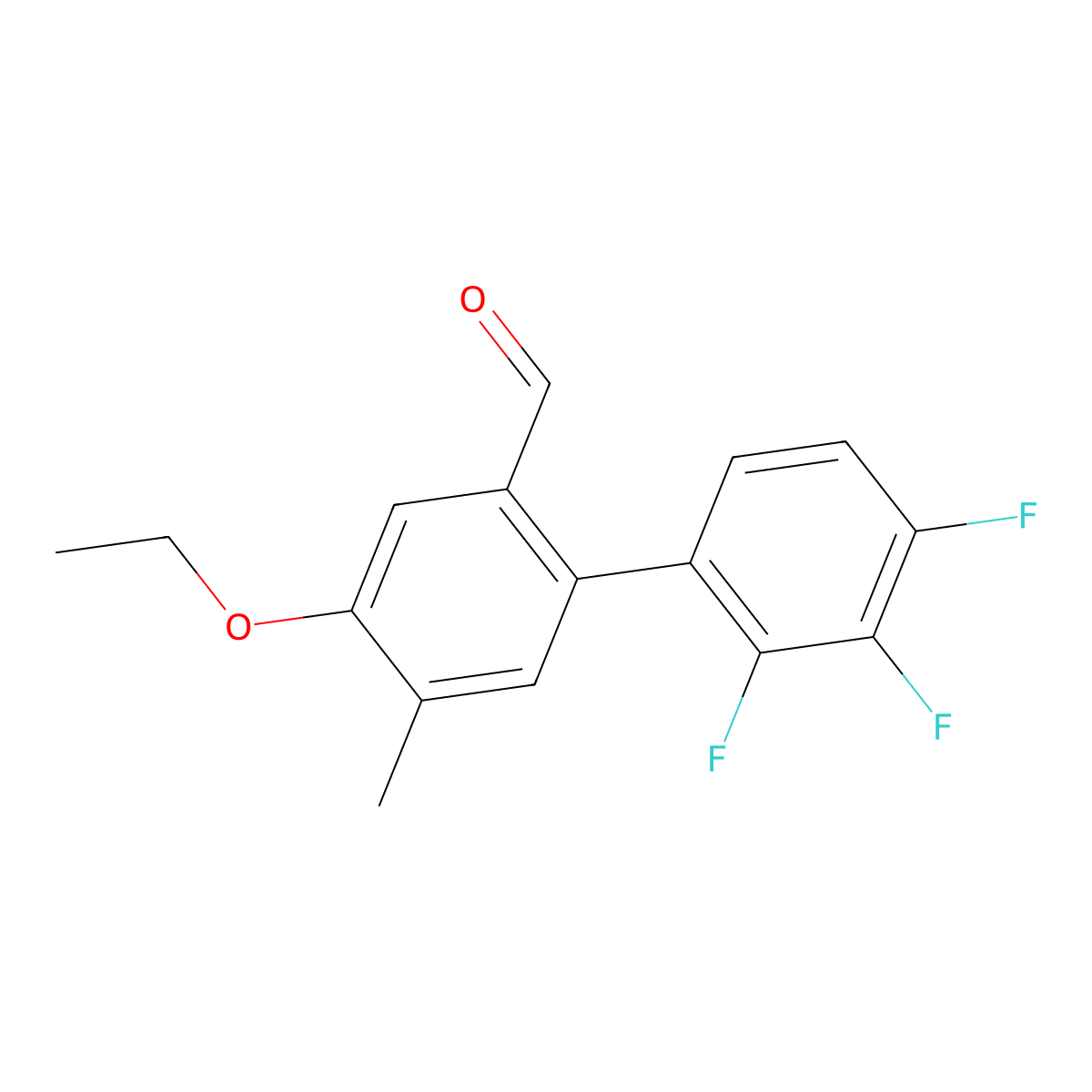 4-Ethoxy-2',3',4'-trifluoro-5-methyl-[1,1'-biphenyl]-2-carbaldehyde molecular structure, CAS 1350760-00-7