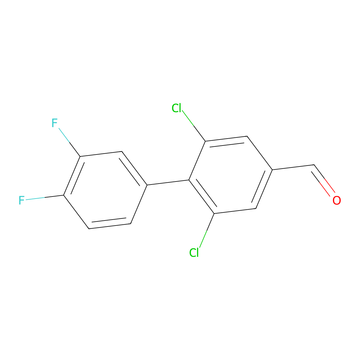 2,6-Dichloro-3',4'-difluoro-[1,1'-biphenyl]-4-carbaldehyde molecular structure, CAS 1350760-23-4