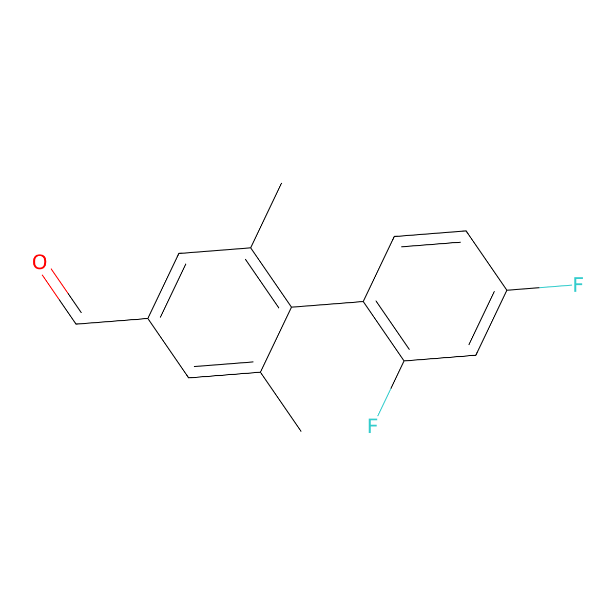 2,6-Dimethyl-2',4'-difluorobiphenyl-4-carboxaldehyde molecular structure, CAS 1350760-27-8