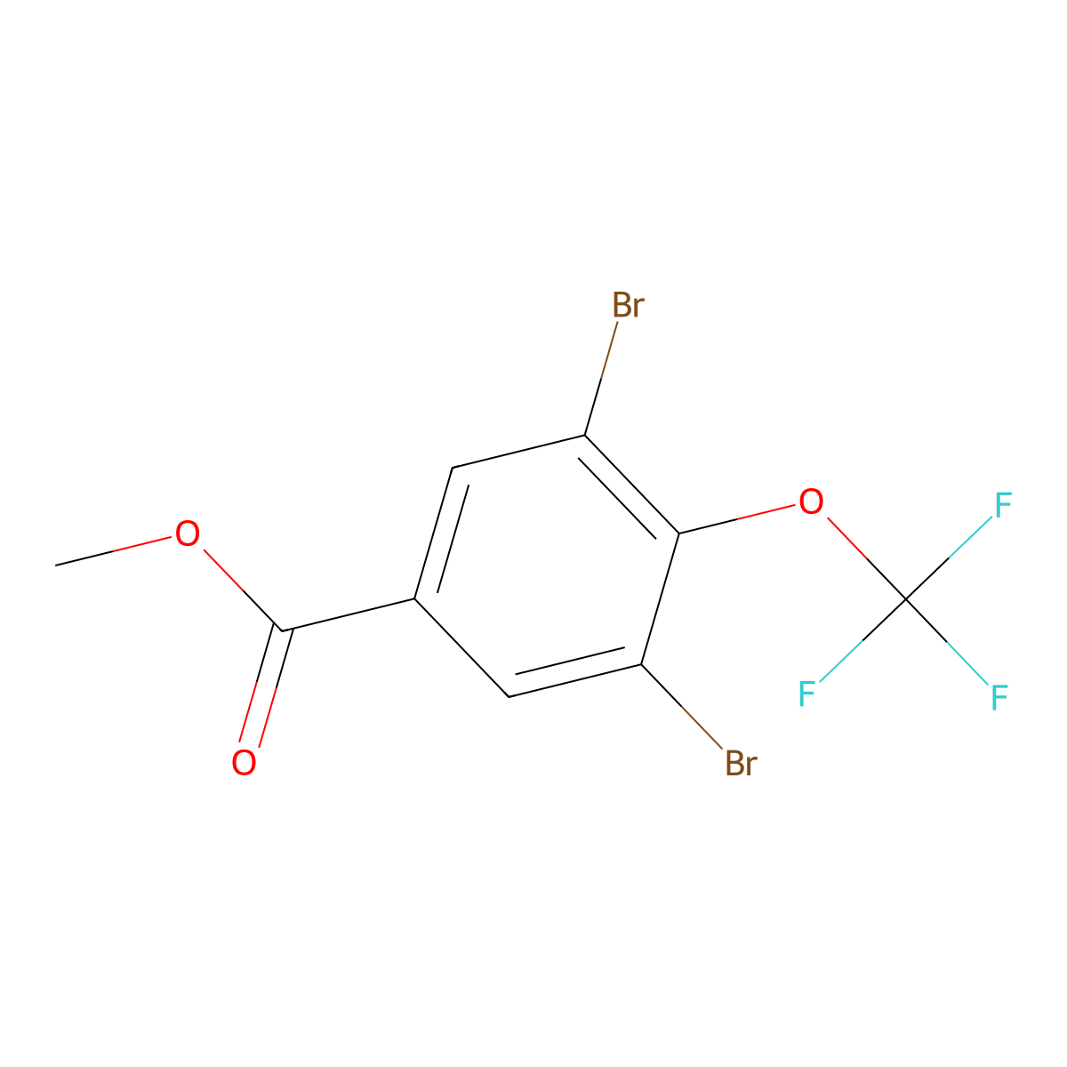 Methyl 3,5-dibromo-4-(trifluoromethoxy)benzoate molecular structure, CAS 1350760-69-8