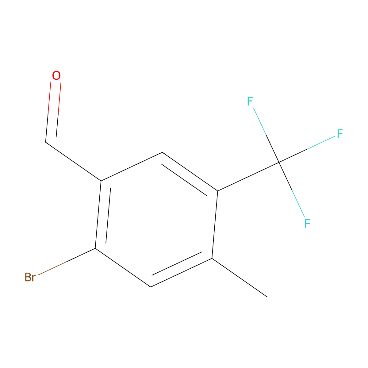 2-Bromo-4-methyl-5-(trifluoromethyl)benzaldehyde molecular structure, CAS 1350761-21-5