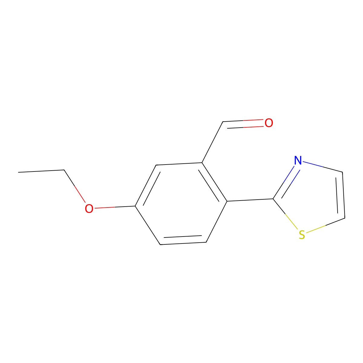 5-Ethoxy-2-(1,3-thiazol-2-yl)benzaldehyde molecular structure, CAS 1350762-06-9