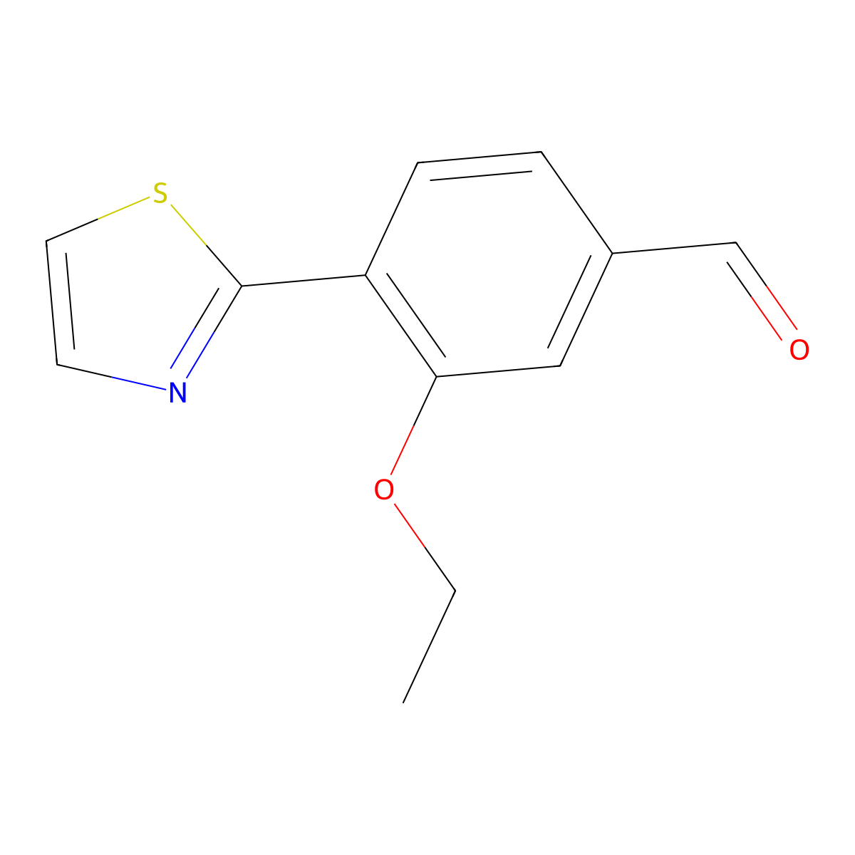 3-Ethoxy-4-(1,3-thiazol-2-yl)benzaldehyde molecular structure, CAS 1350762-17-2