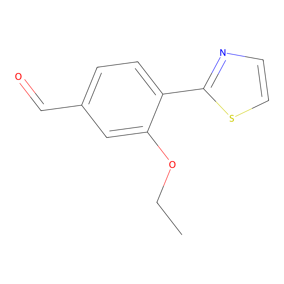 3-Ethoxy-4-(1,3-thiazol-2-yl)benzaldehyde molecular structure, CAS 1350762-17-2