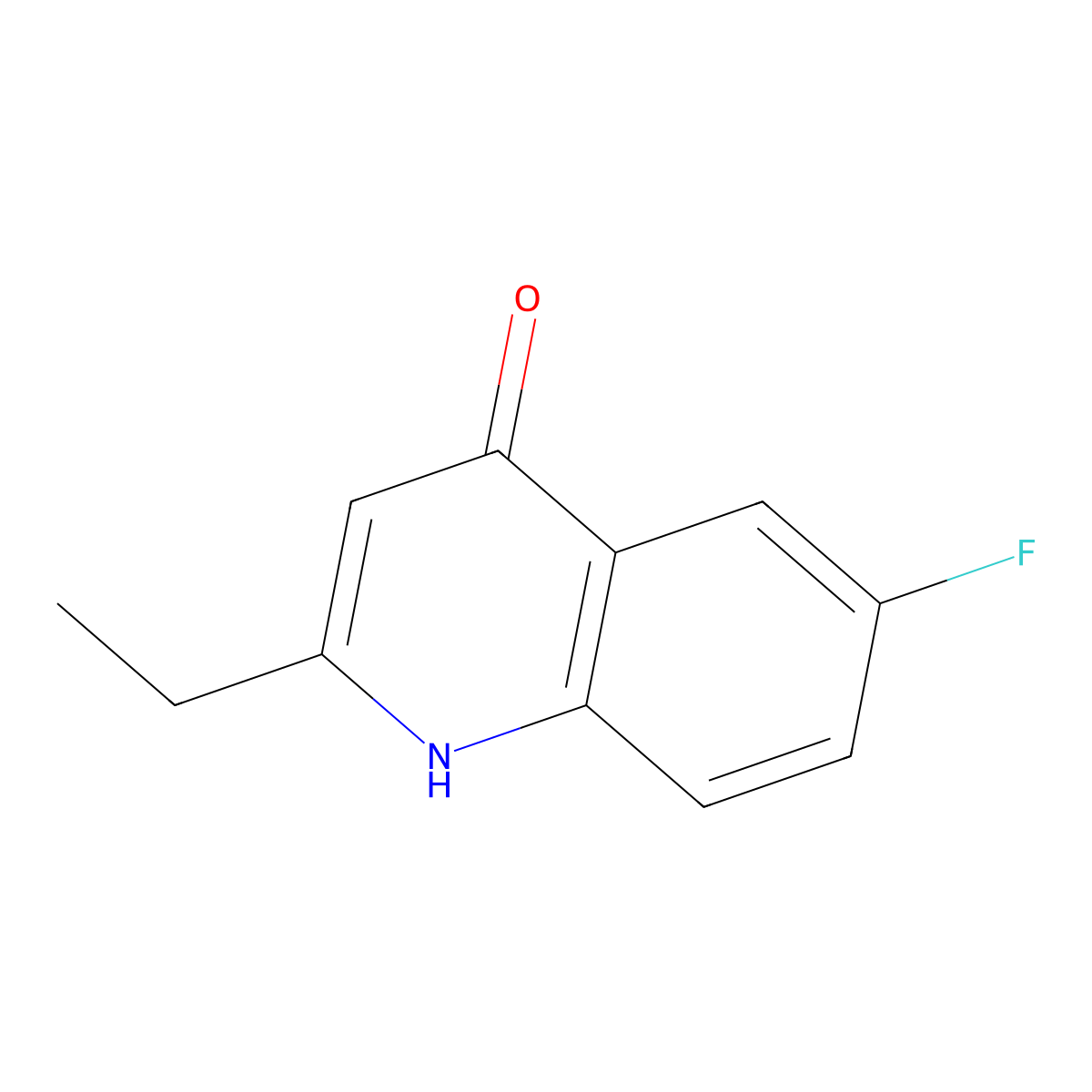 2-Ethyl-6-fluoro-1,4-dihydroquinolin-4-one molecular structure, CAS 135077-31-5