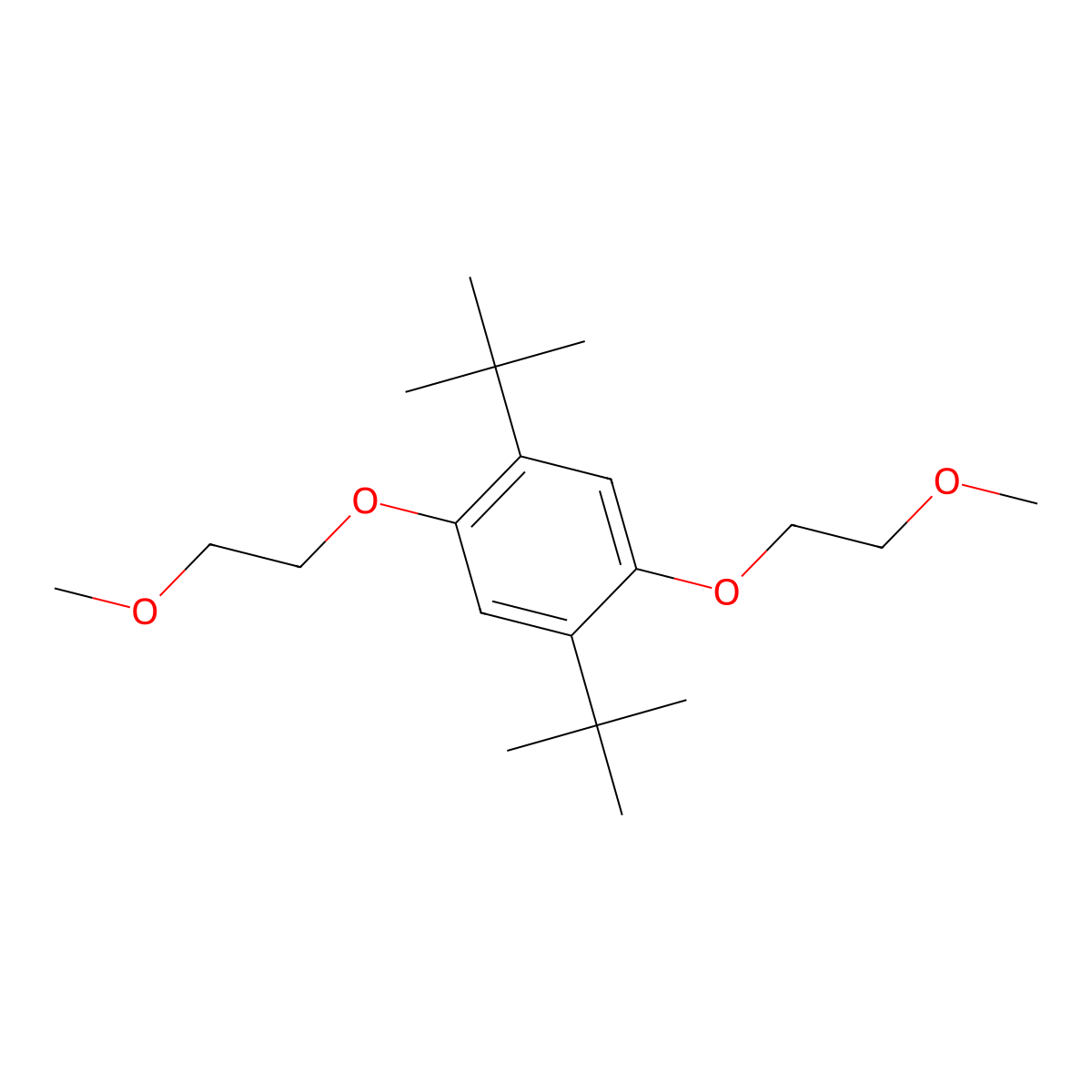 1,4-Di-t-butyl-2,5-bis(2-methoxyethoxy)benzene molecular structure, CAS 1350770-63-6