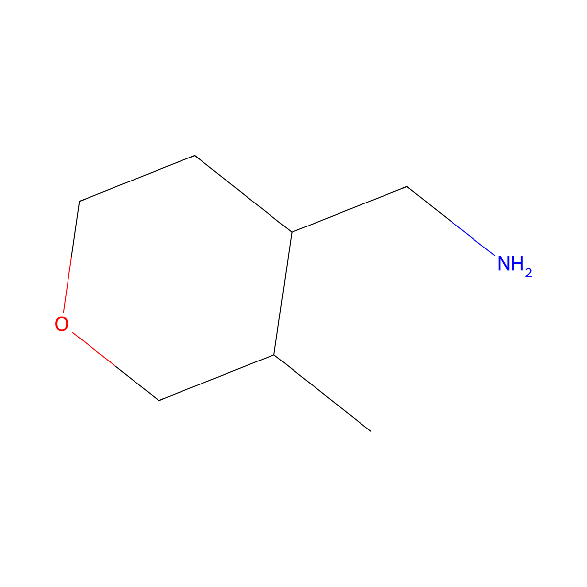 (3-Methyloxan-4-yl)methanamine molecular structure, CAS 1350798-66-1