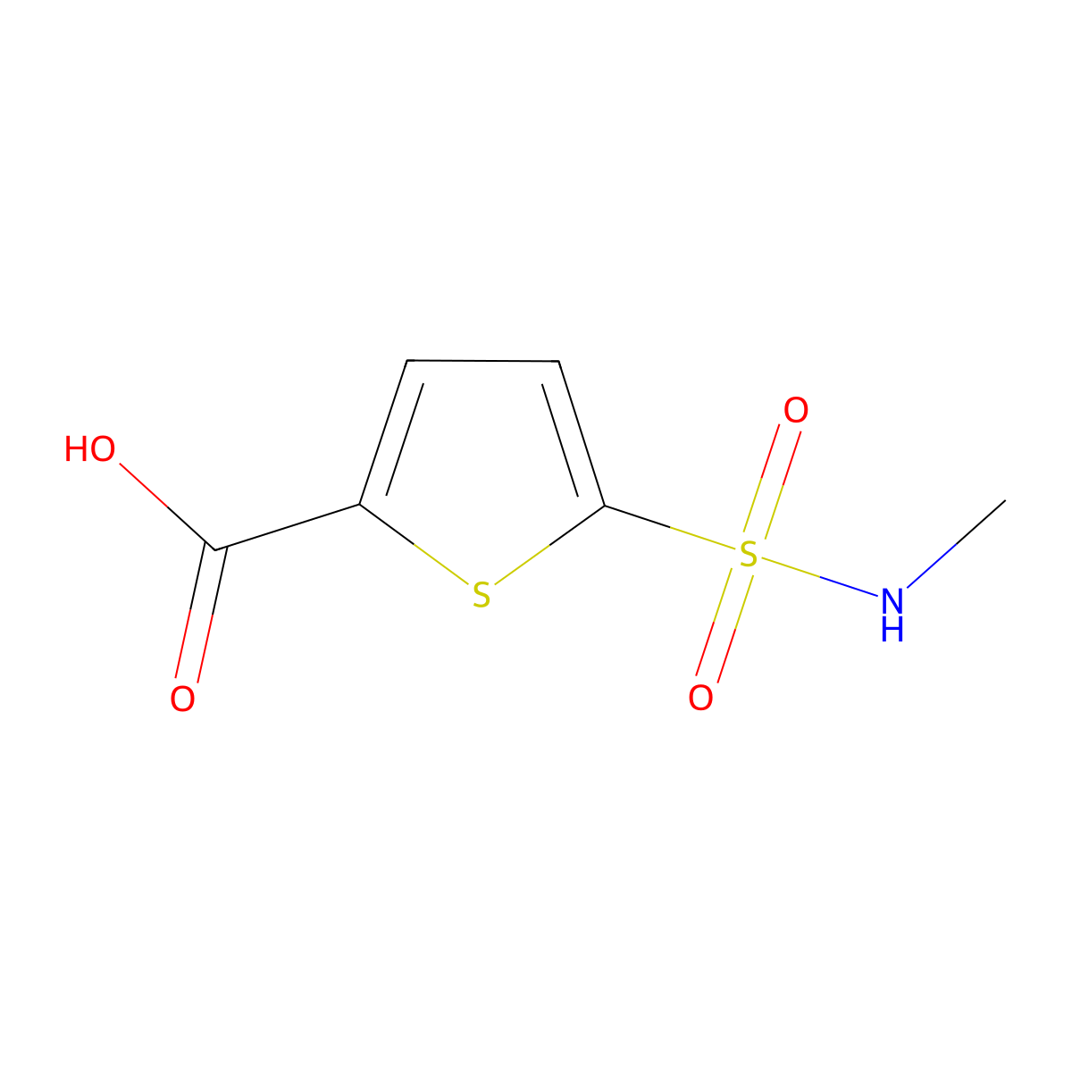 5-(Methylsulfamoyl)thiophene-2-carboxylic acid molecular structure, CAS 135080-10-3