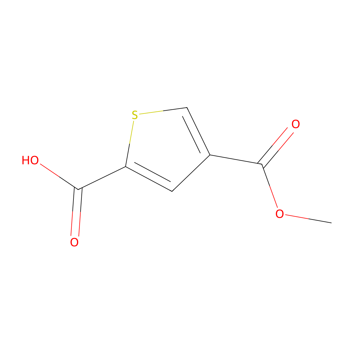 4-(Methoxycarbonyl)thiophene-2-carboxylic acid molecular structure, CAS 135080-15-8