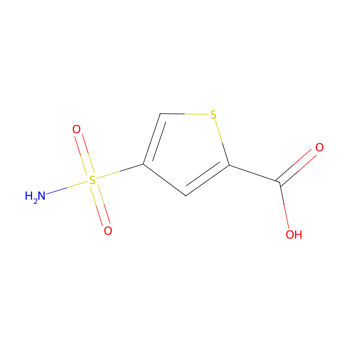 4-Sulfamoylthiophene-2-carboxylic acid molecular structure, CAS 135080-31-8