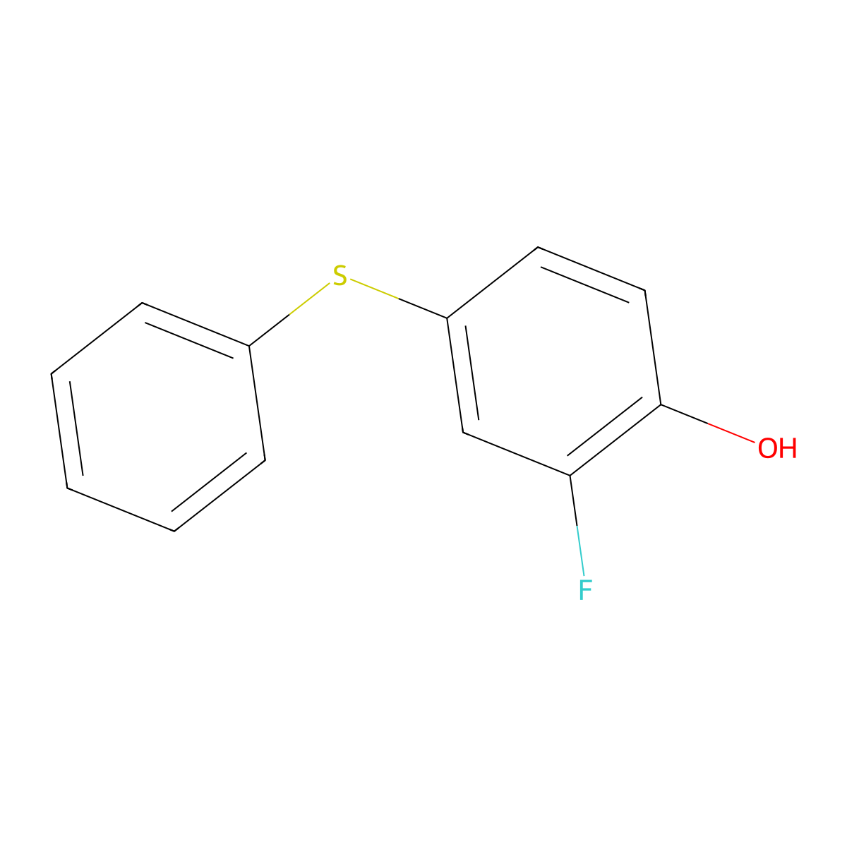 2-Fluoro-4-(phenylsulfanyl)phenol molecular structure, CAS 1350814-80-0