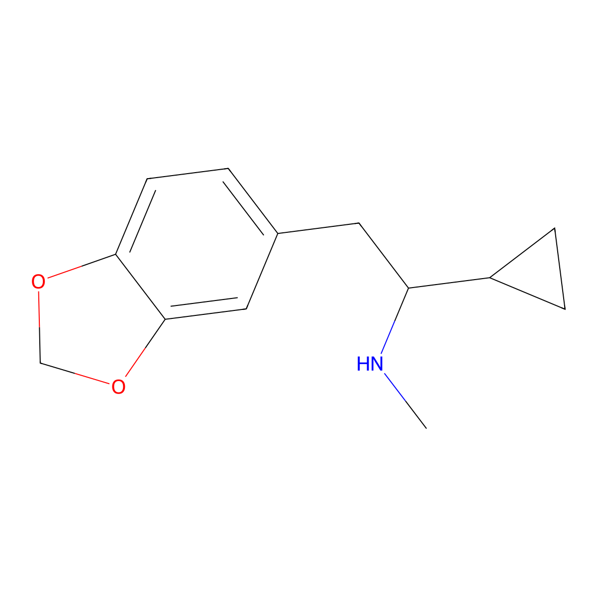 alpha-Cyclopropyl-N-methyl-1,3-benzodioxole-5-ethanamine molecular structure, CAS 1350821-24-7