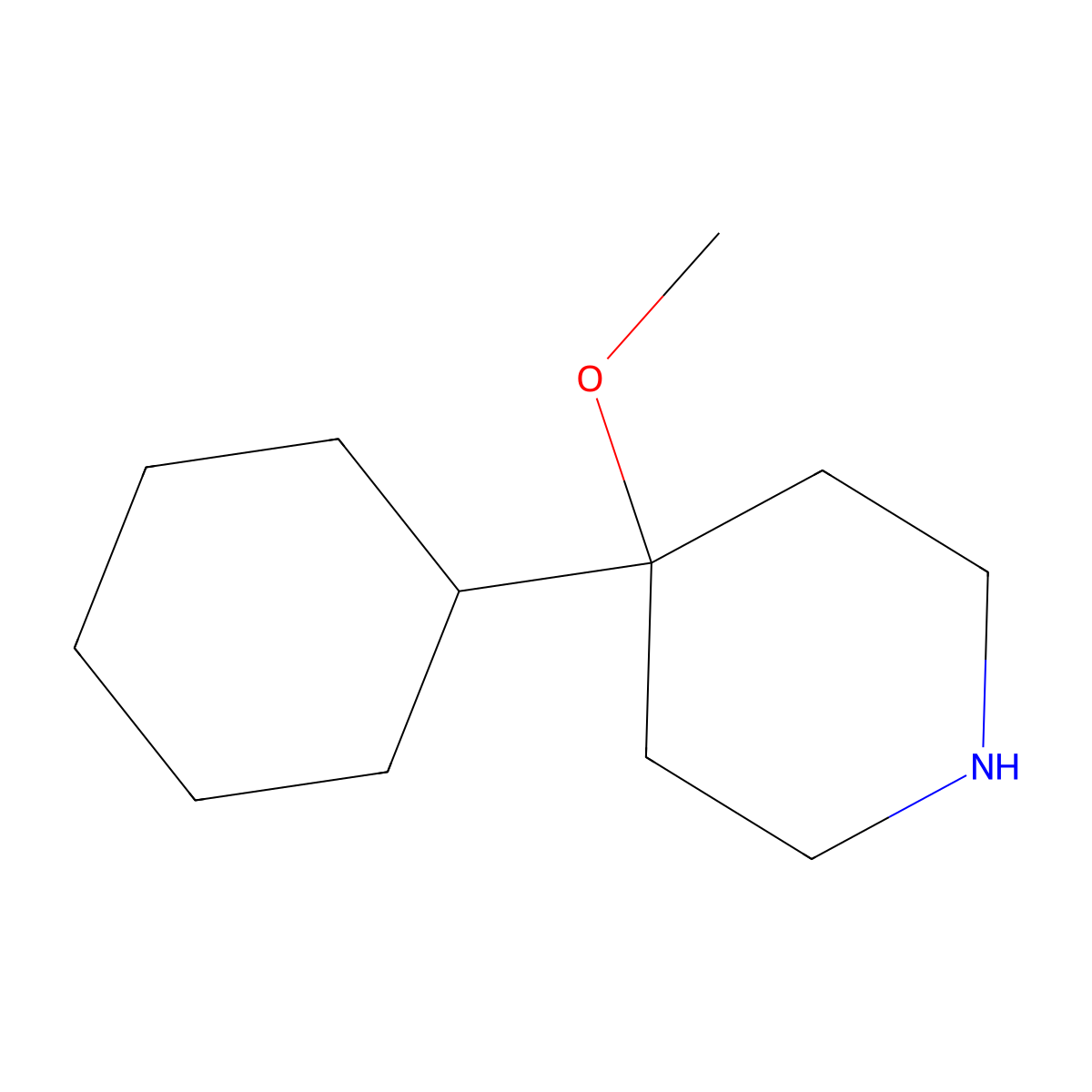 4-Cyclohexyl-4-methoxypiperidine molecular structure, CAS 1350824-25-7