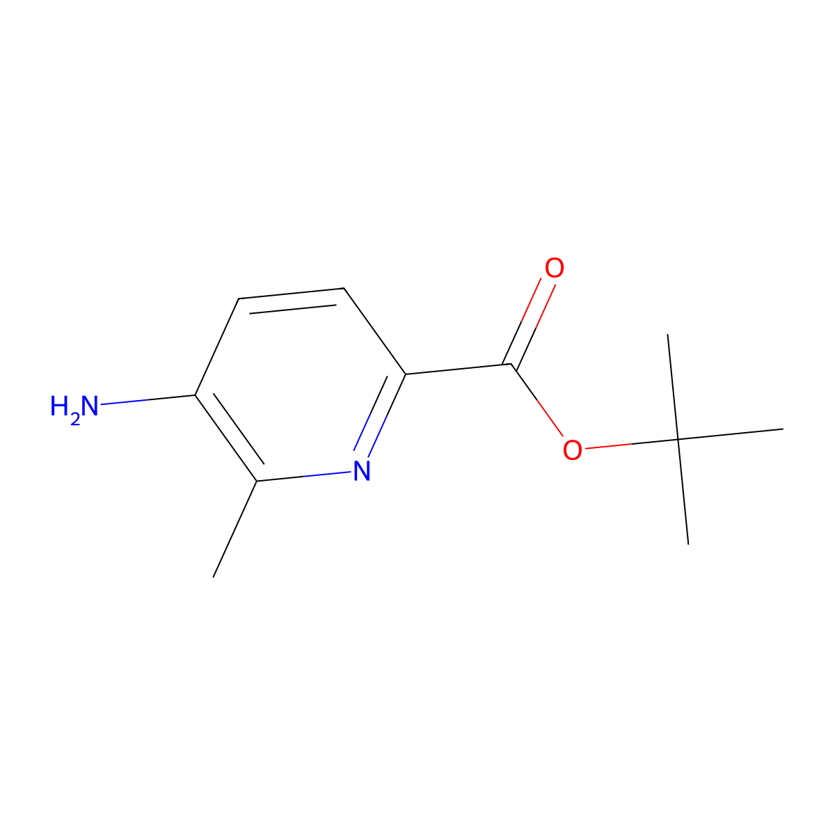 Tert-butyl 5-amino-6-methylpyridine-2-carboxylate molecular structure, CAS 1350835-38-9