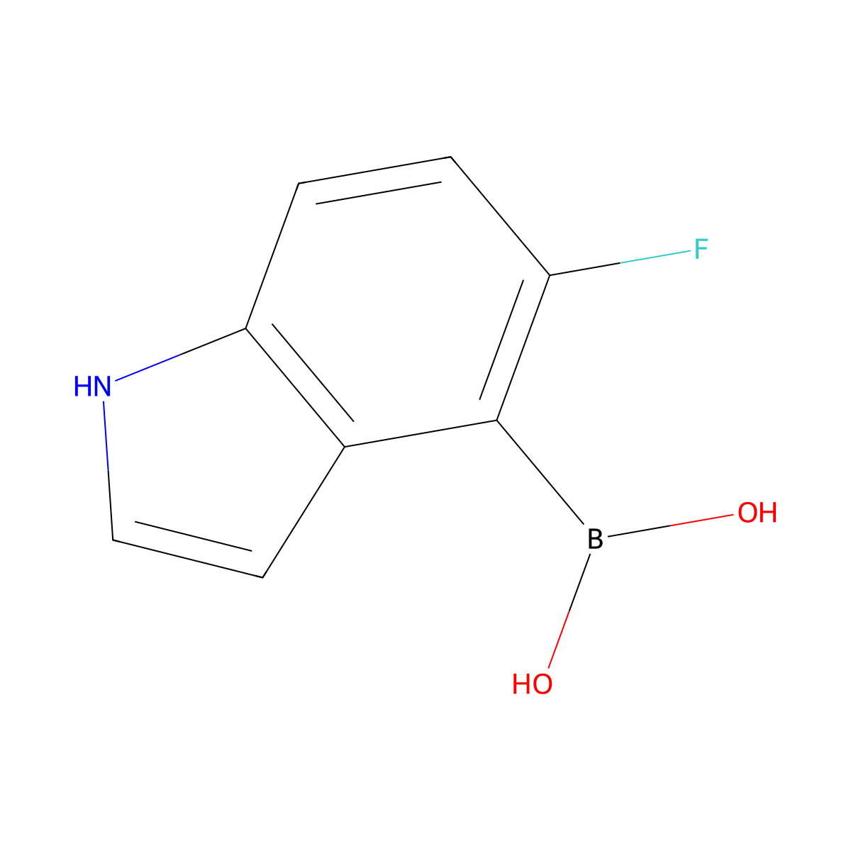 (5-fluoro-1H-indol-4-yl)boronic acid molecular structure, CAS 1350836-07-5