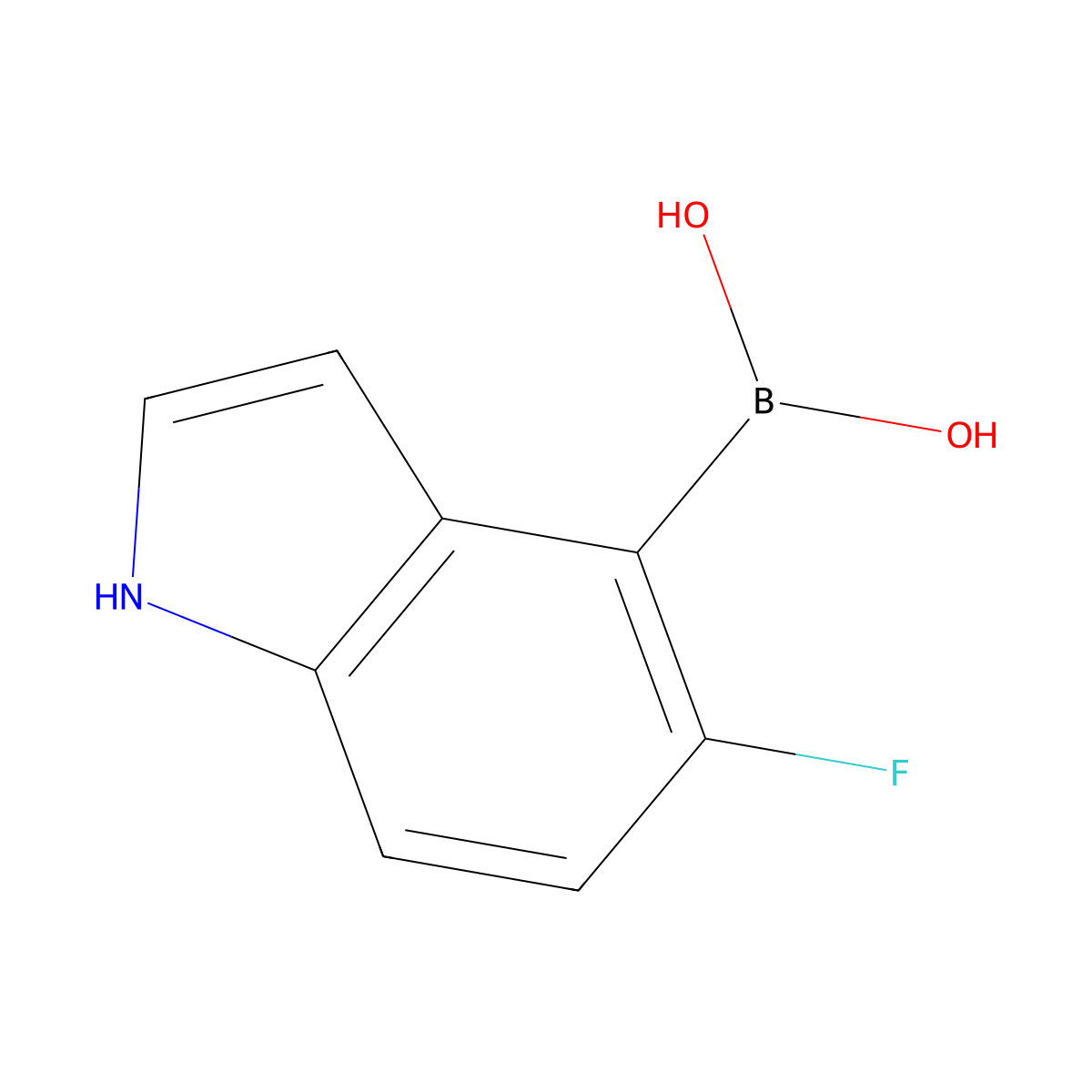 (5-fluoro-1H-indol-4-yl)boronic acid molecular structure, CAS 1350836-07-5